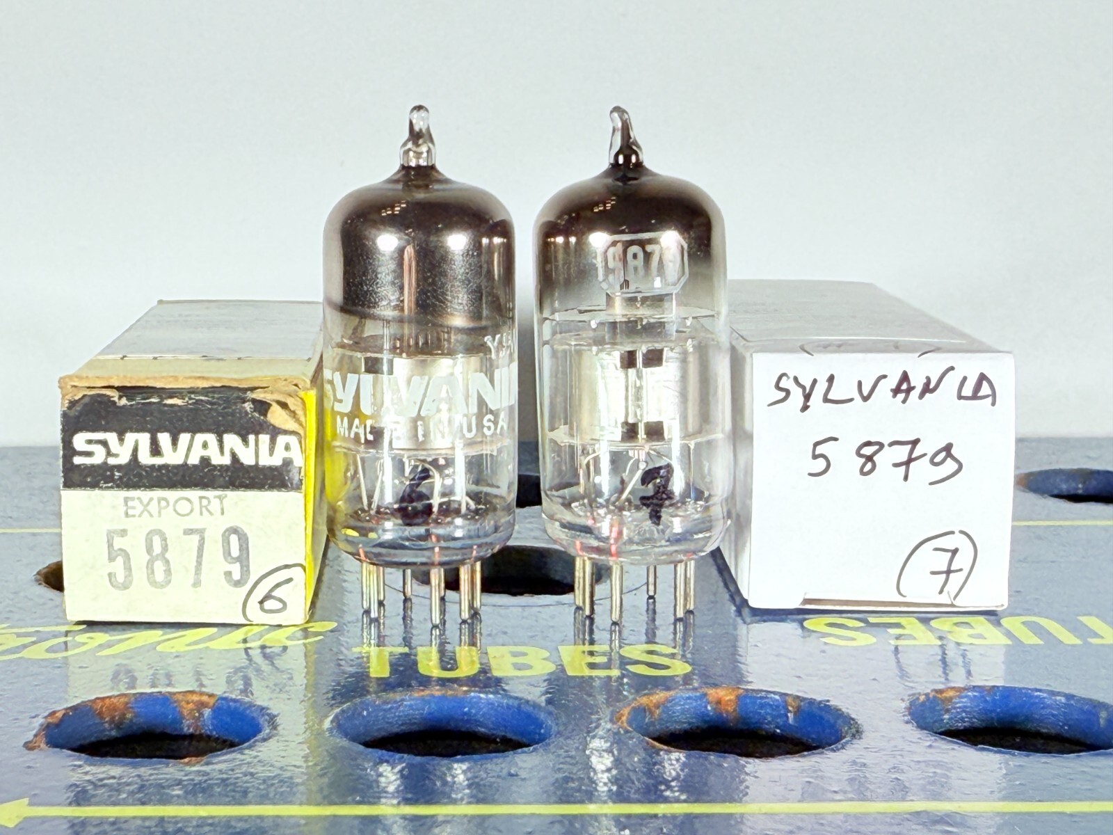 Matched Pair Sylvania 5879 NOS 3 Mica Tested Like NOS Tube