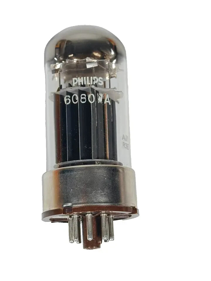 6080WA/6AS7/ECC230 PHILIPS BY MULLARD TESTED WITH ROETEST V10 BLACK PLATES QTY-1