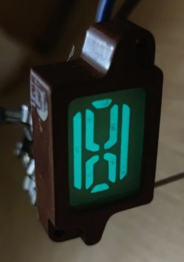 IEL-0-IV 140-24 (alien style font) electroluminescent display indicator