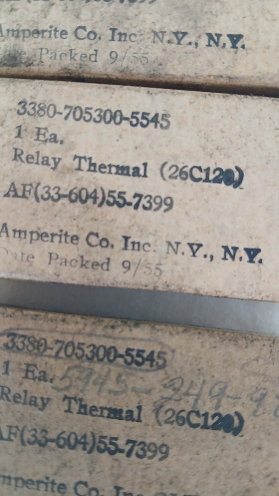 Vintage Amperite Thermal Relay 26C120 NOS Military surplus 5945-249-9811 parts