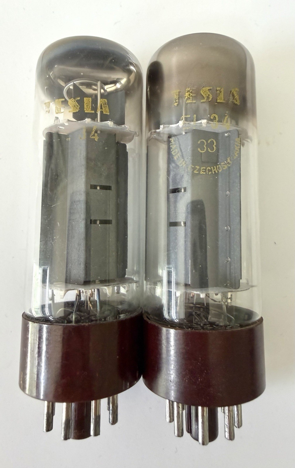 Pair Tesla EL34 6CA7 Tubes Tested Excellent for GM B&K 707 & 606 for Emissions