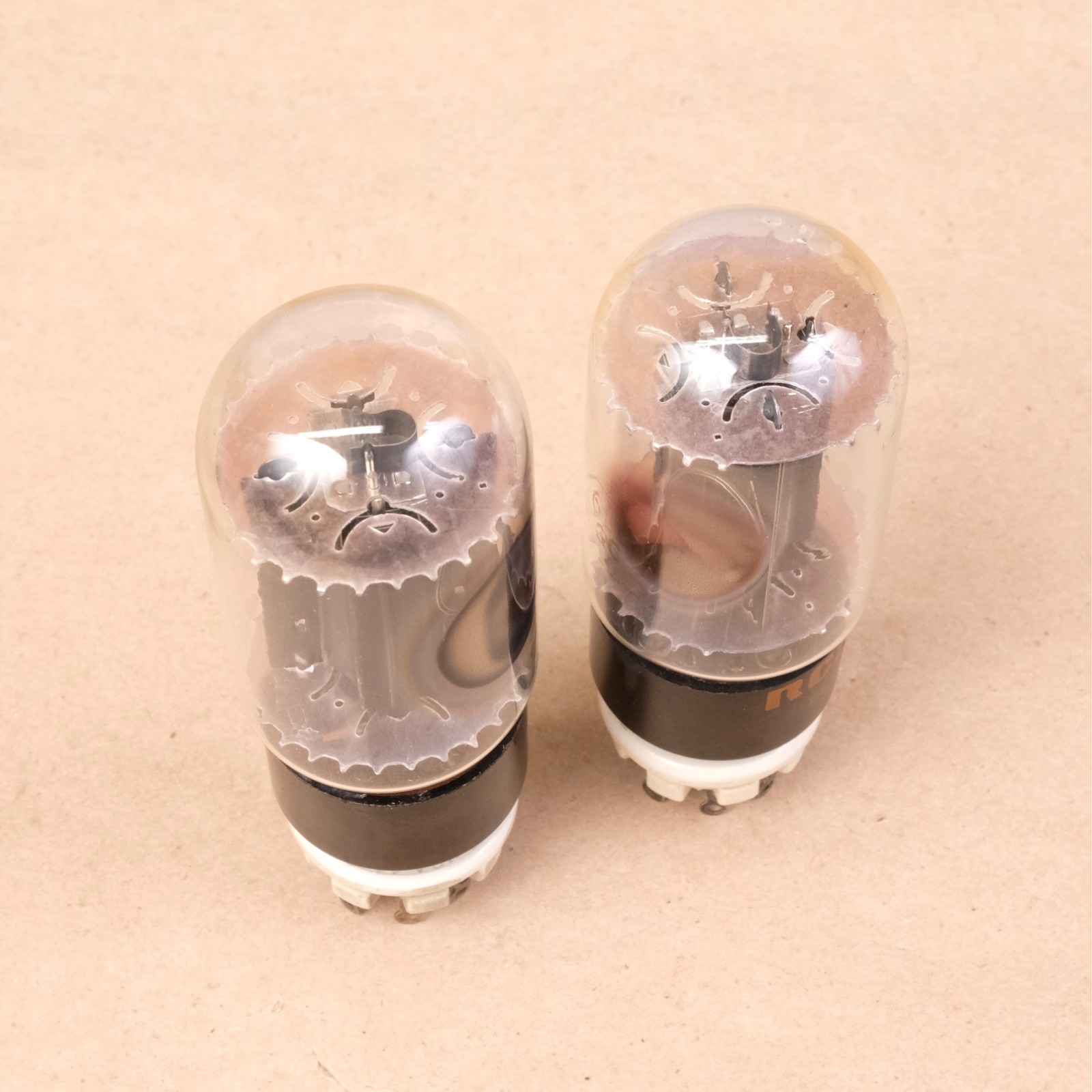 2 Vintage Matched NOS RCA 6L6GC Tubes Black Plate Side O Getter Amp Pair 1968/70