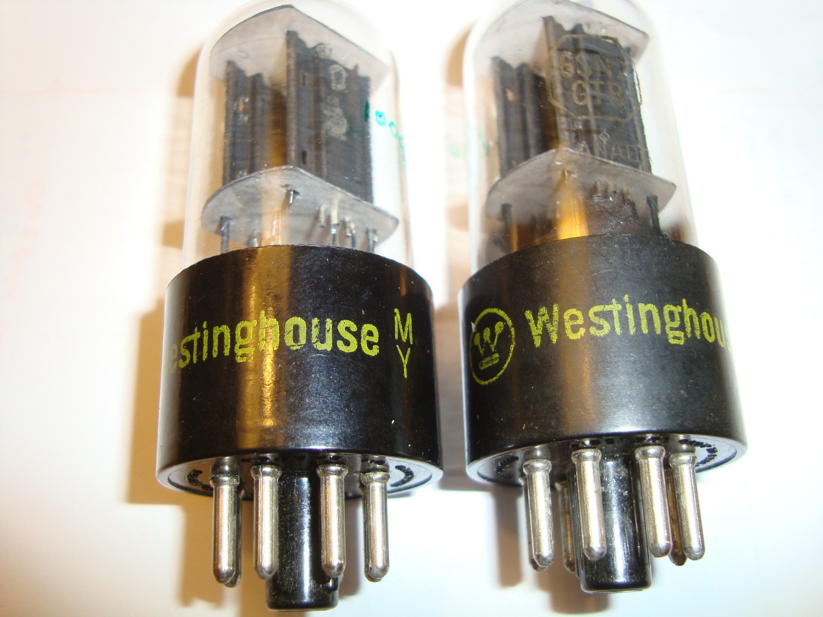 Pair of 6SN7GTB Tubes, From Westinghouse Canada, Good Ratings