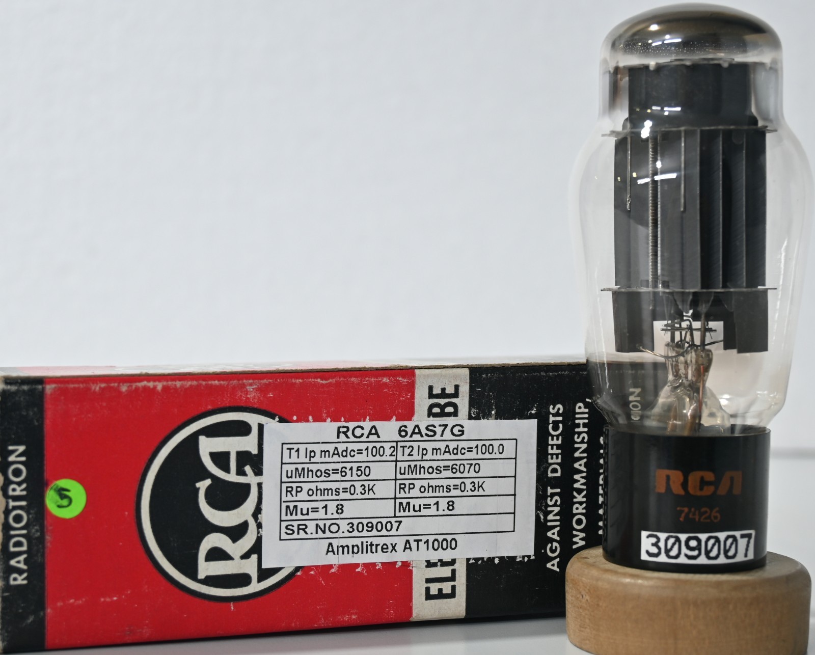 6AS7G RCA Made in USA Black Plate Amplitrex Tested Qty 1Pc # 309007