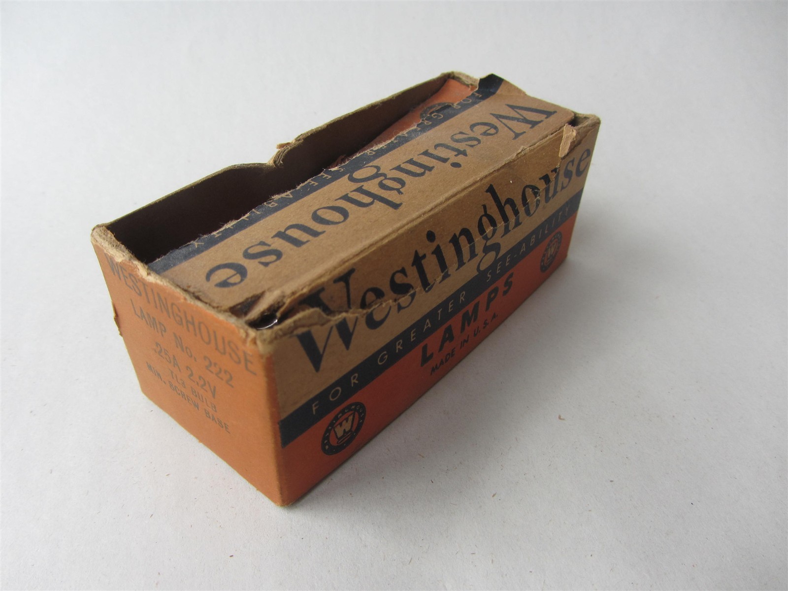 Box of 8 Vintage NOS Westinghouse 222 Lamps Light Bulbs Screw Base TL 3