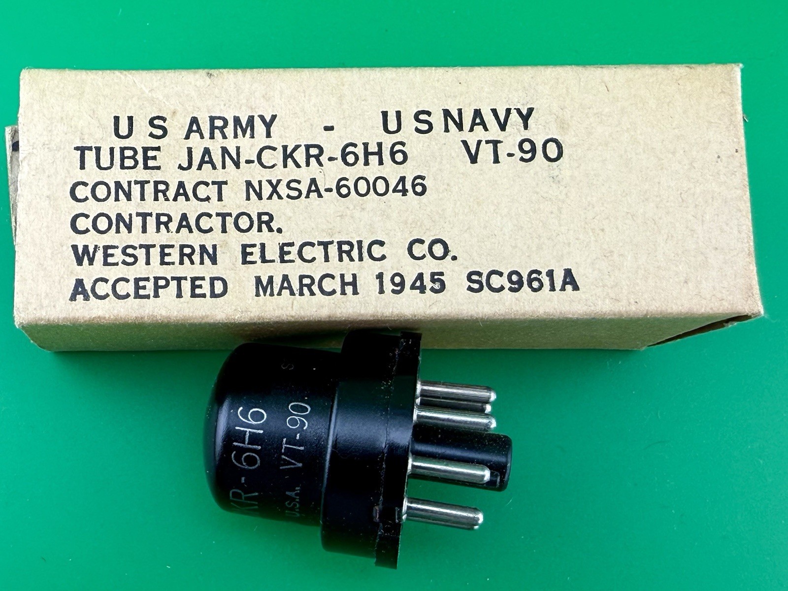6H6 KEN-RAD VACUUM TUBE ~ NOS ~ NIB ~ Tested JAN-CKR ~ Western Electric