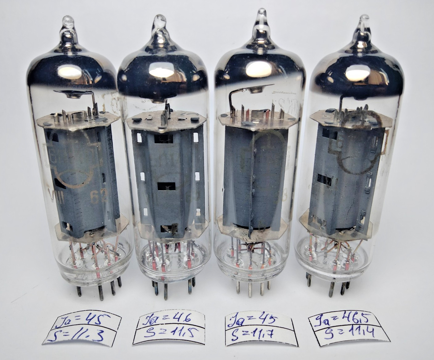 4 pcs NEW 6P14P / 6BQ5 / EL84 Matched Quad Gold Grid early 1965 Dish getter