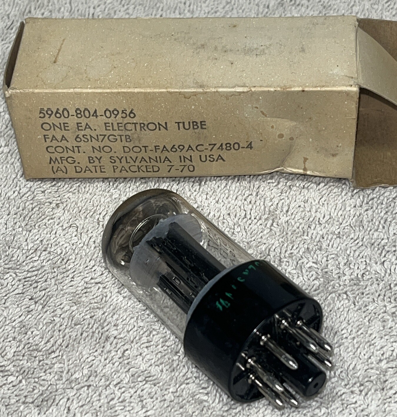 NOS NIB Sylvania FAA 6SN7GTB 1970 Amplitrex Tested 100%