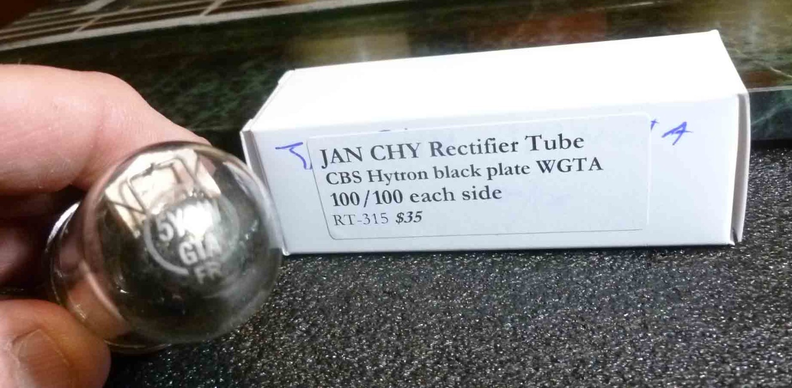 JAN CHS CBS GE Made Hytron 5y3 WGTA Black Plate 100/100 each side