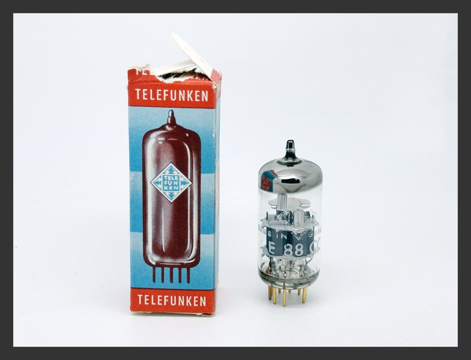 1 x NOS Telefunken E88CC 6922 CCa Test V.STRONG ◇Diamond Dual Triode Vacuum Tube