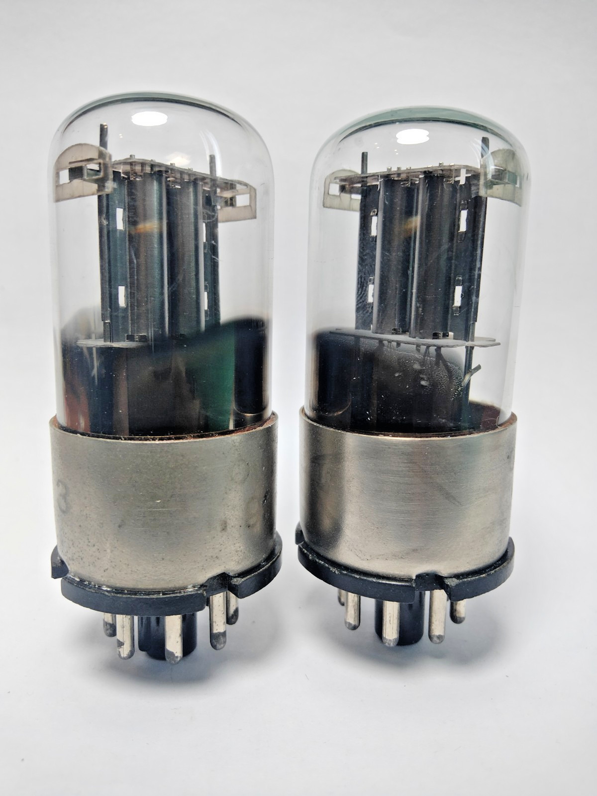 2 pcs USED 6N9S /6SL7/ 1579 Melz Metal Base tybes Matched Pair