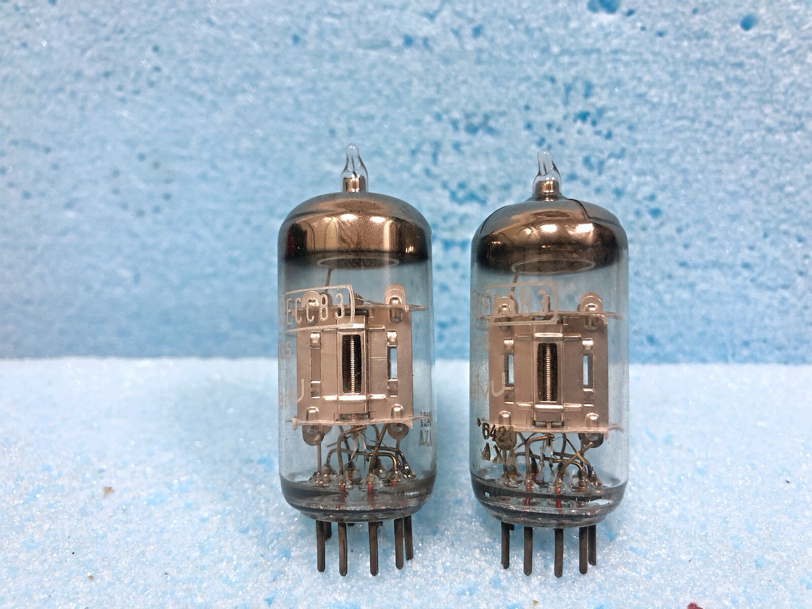 12AX7A ECC83 12AX7 Belvu/Mazda Silver Plate NOS Matched pair