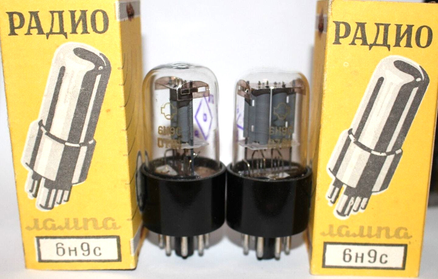 4x 6N9S=6SL7=1579 Double Triode NOS OTK / Same Date / Original boxes / Vintage