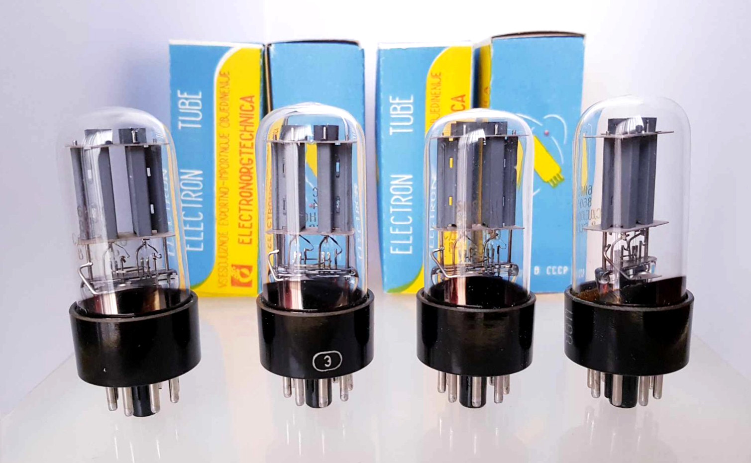 4 x 6N8S MATCHED QUAD 1986y Double Triode Tubes 6SN7, 1578, ECC32 NEW BOX