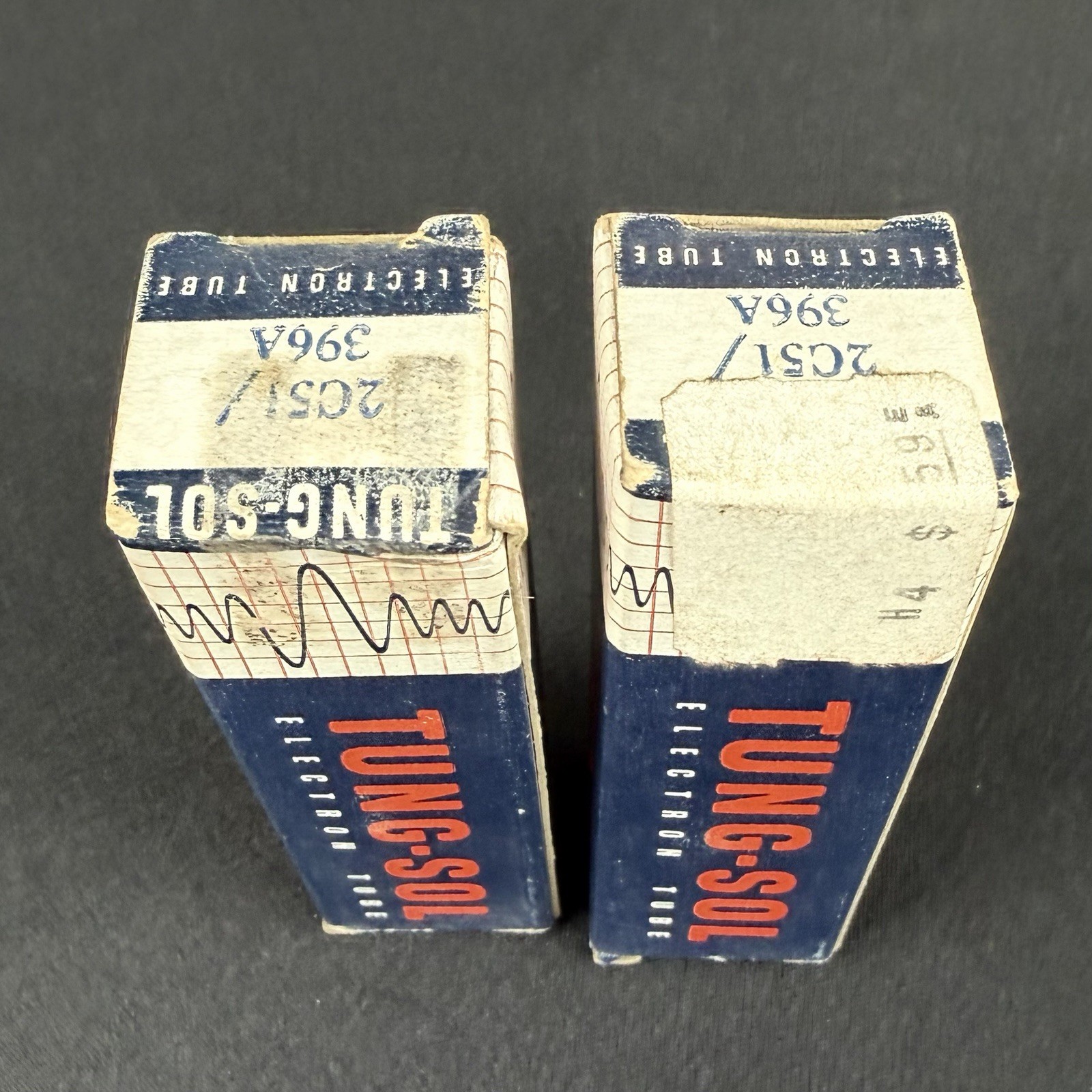 Tung Sol 2C51 396A 5670 NOS Vacuum Tube Pair Black Plate Square Getter In Boxes