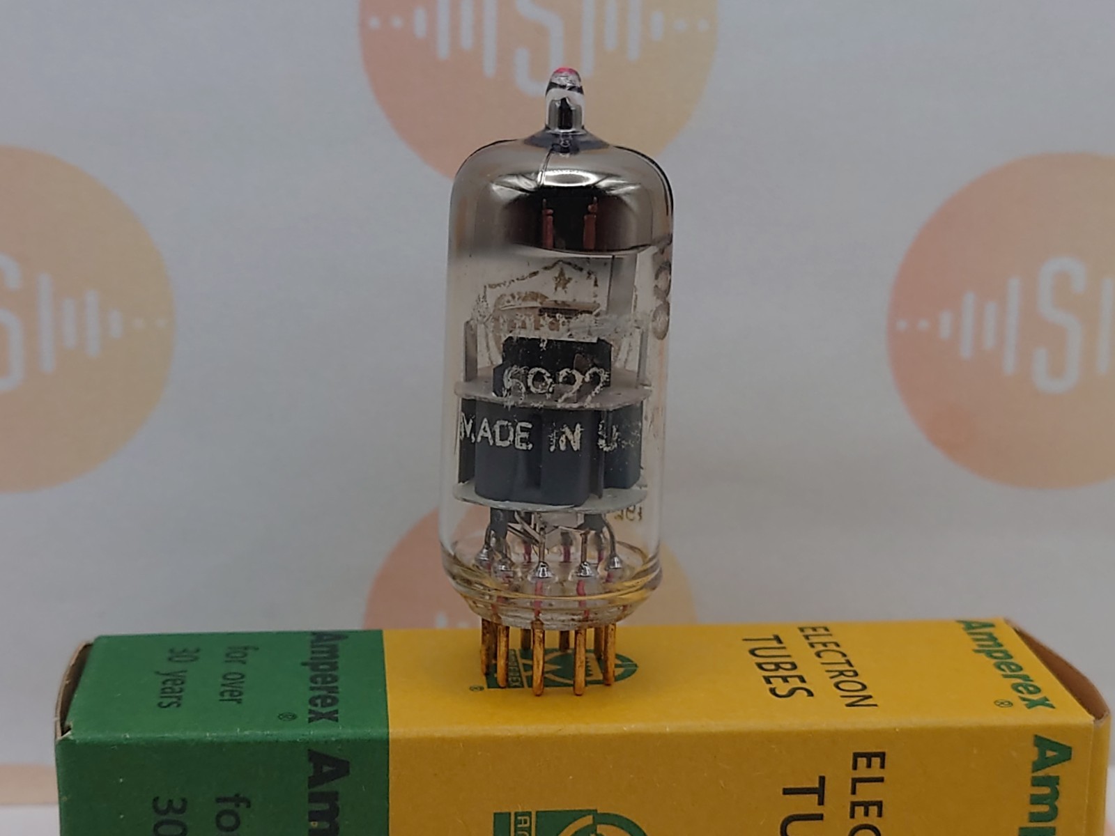1x Amperex E88CC 6922 PQ D-getter Reference Tube (Red Tip) – USA ’59 – Near NOS