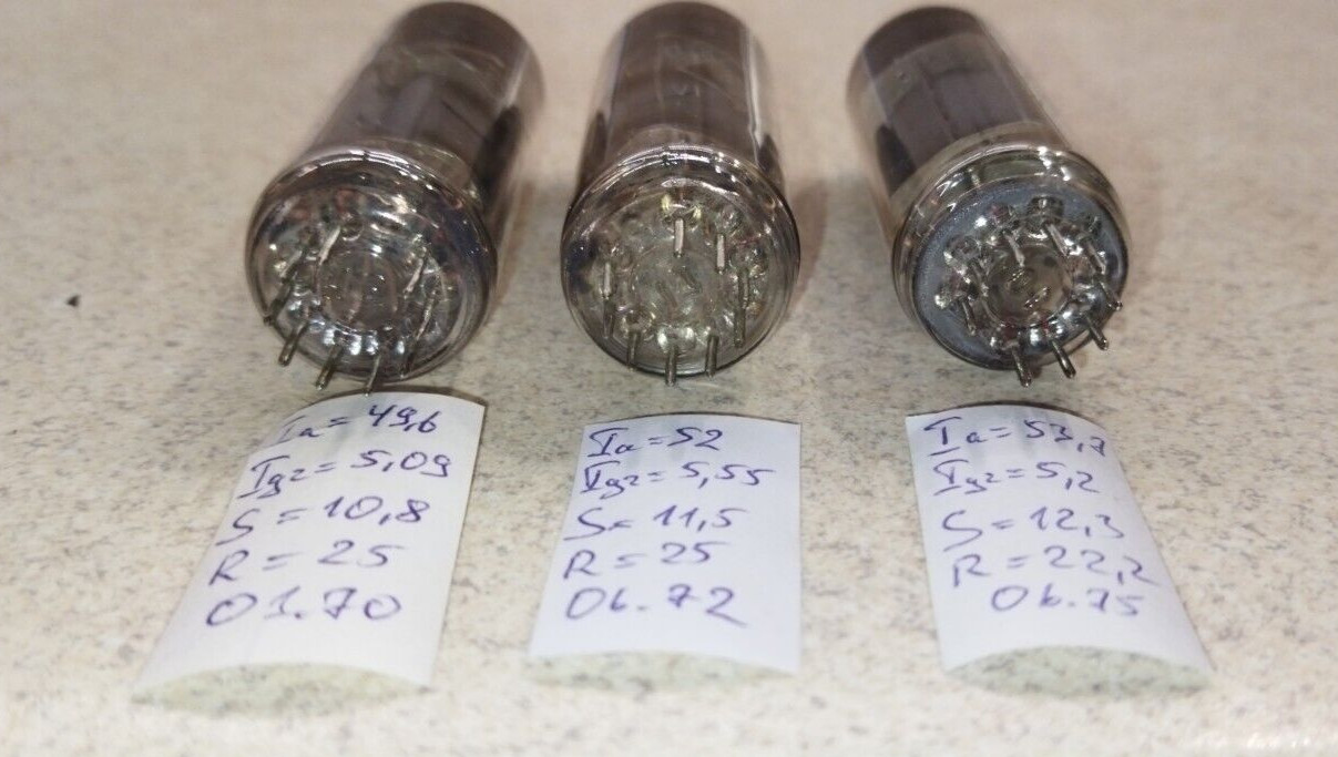 6P14P-EV REFLECTOR 197x year x3 ( EL84 6П14П ) Vacuum Pentode tubes. Used Tested