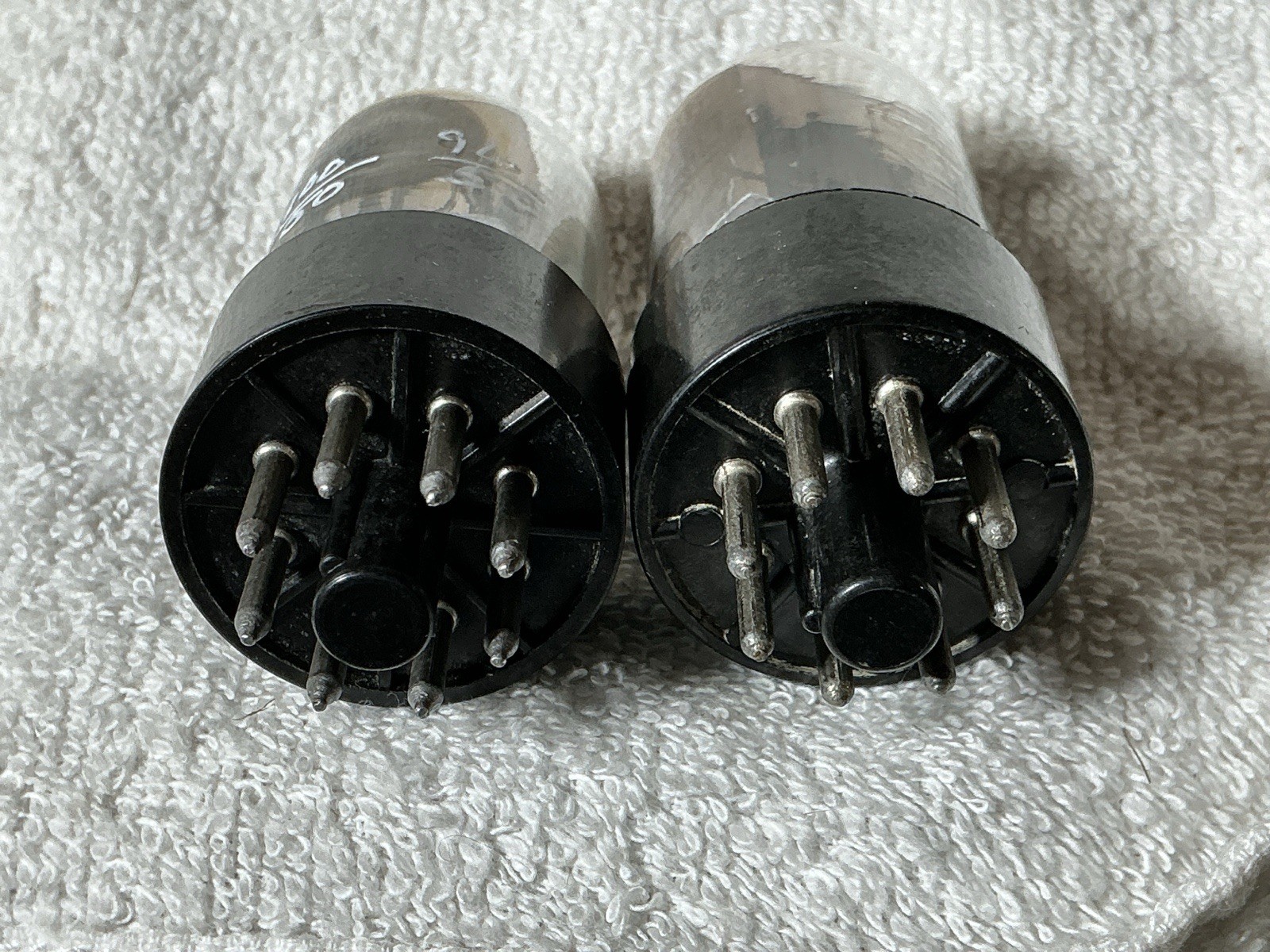 RCA 6SN7 GTB TUBE Tested NOS SIDE GETTER 2 HOLE BLACK LADDER PLATES MATCHING SET