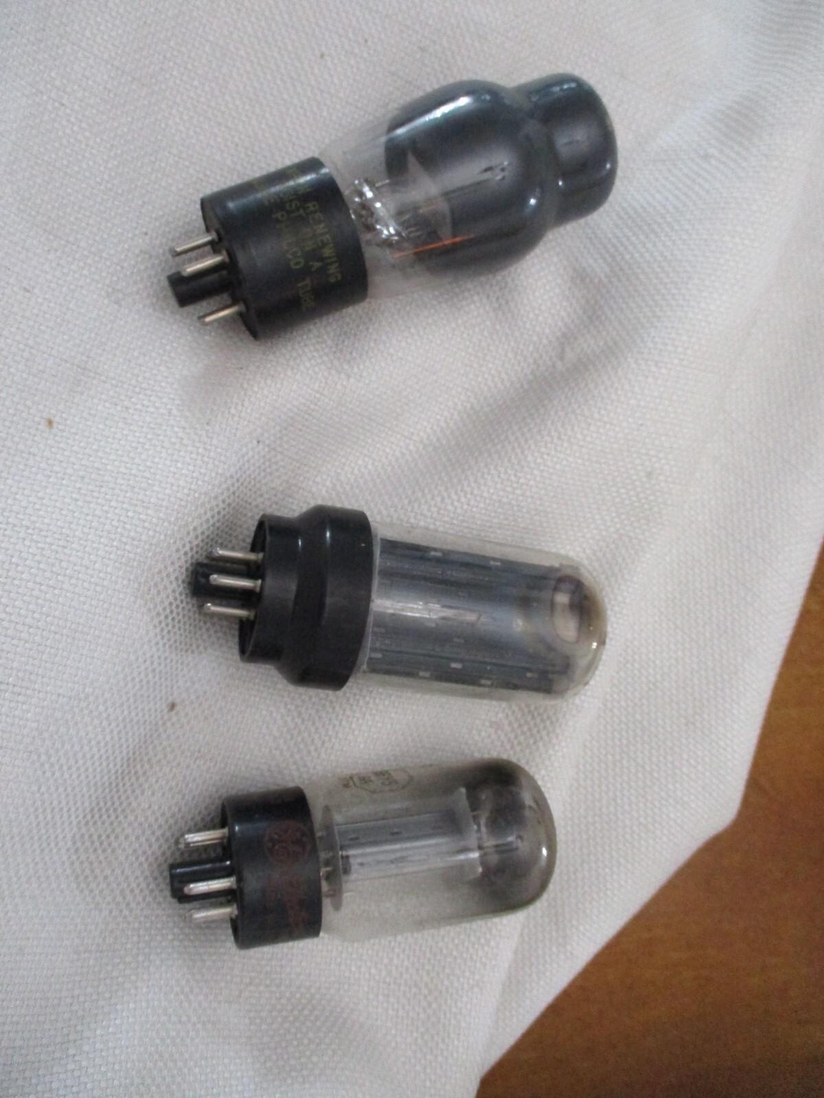 vintage radio bulb lot philco usa ge electronic tube set of 3 non working?