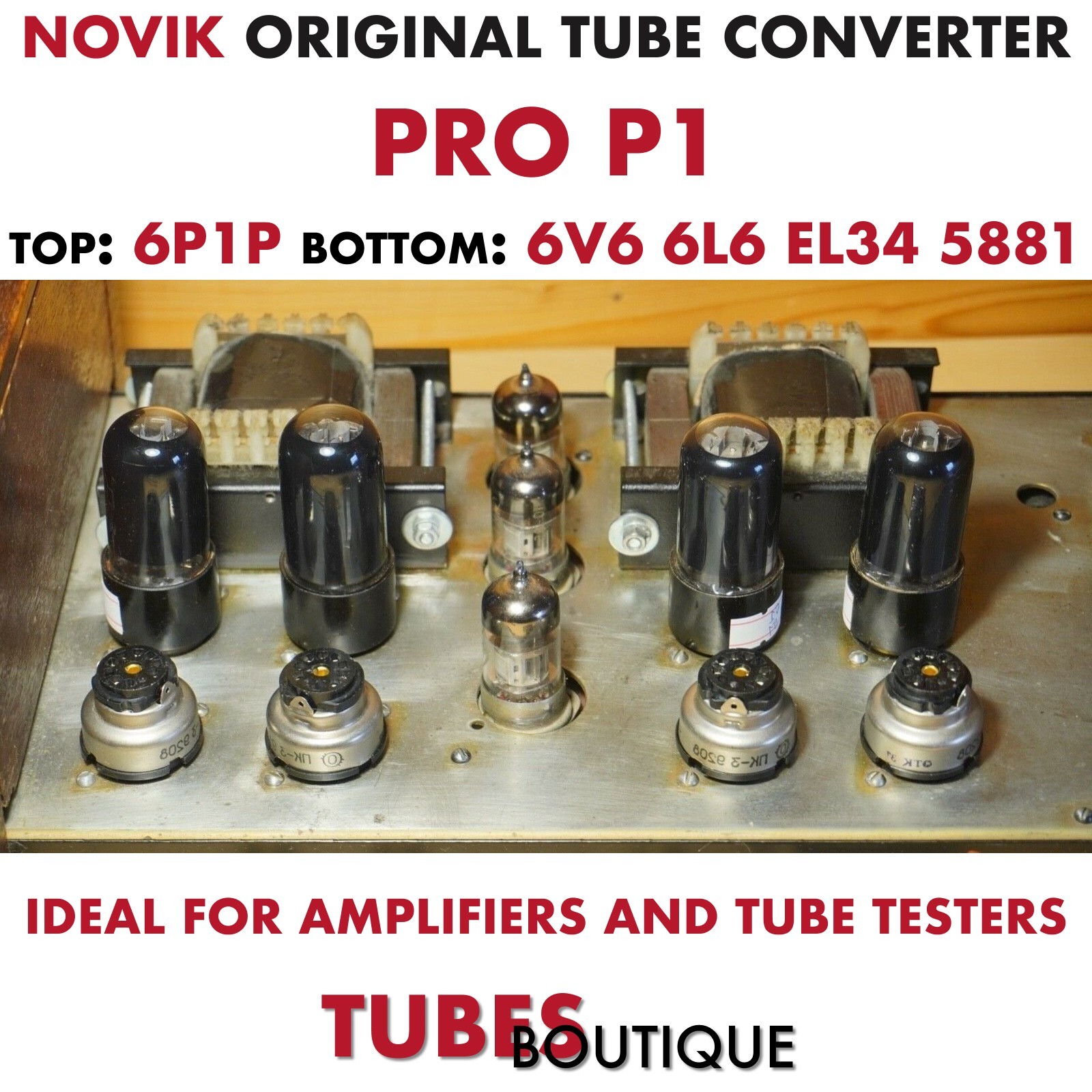 Tube Adapter for 6P1P to 6V6 6L6 EL34 5881 6P3 Novik Bakelite Pro P1 Converter 2