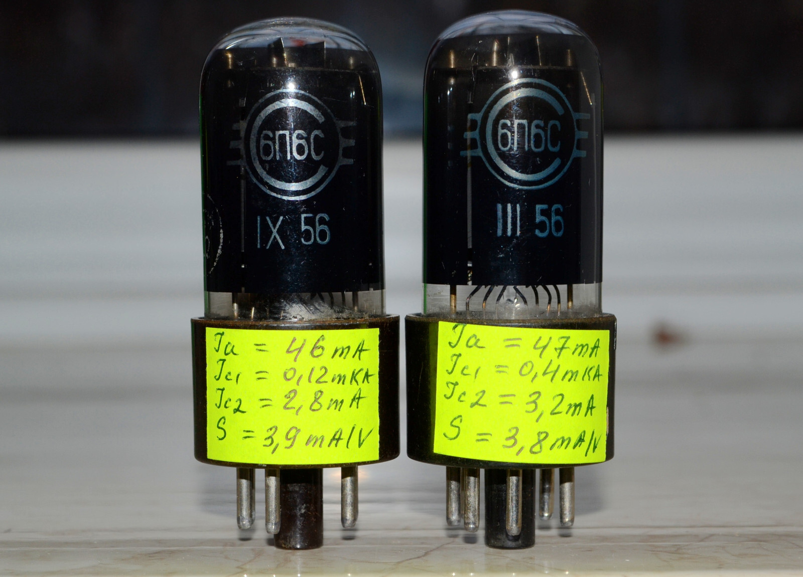2x 6P6S = 6V6 6AY5 587 Tetrode Tube SVETLANA Soviet MATCHED PAIR Rare 1950’s NEW