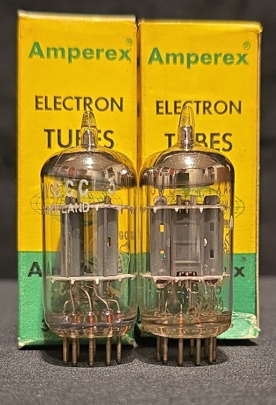AMPEREX 12AX7 ECC83 BUGLE BOY 1963 HEERLEN HOLLAND PERFECT MATCHING SET NIB