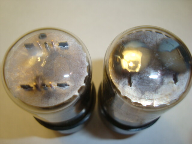 Pair of Early 6SN7GTA Tubes, GE, One Labelled Westinghouse