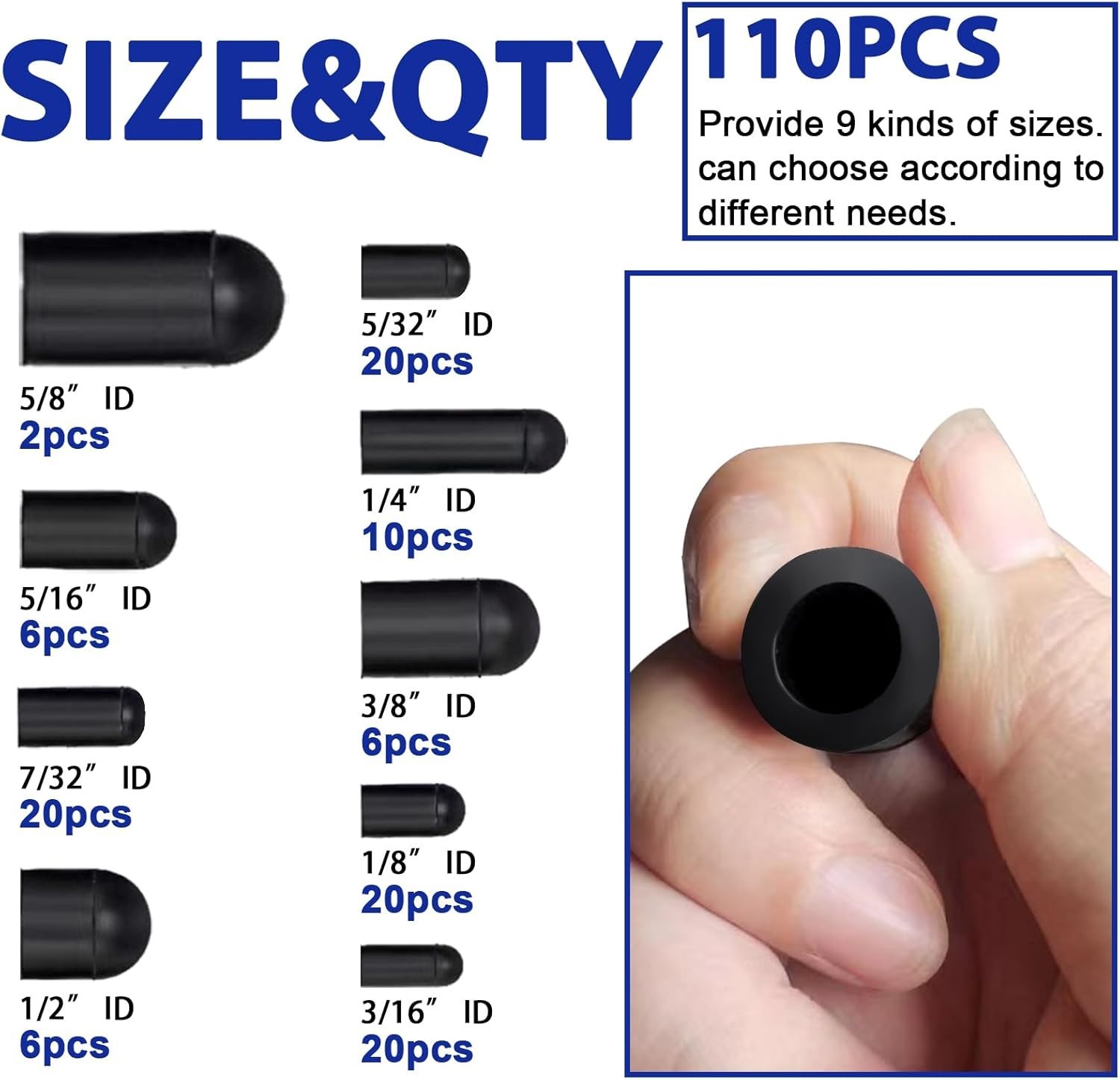 110 PCS Vacuum Caps Assortment, Vacuum Plugs Hose End Cap, Rubber Vacuum Caps…