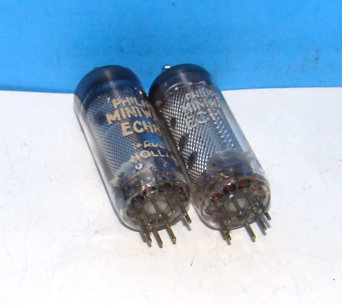 ECH81 6AJ8 Philips Miniwatt 2 radio audio amplifier vacuum tubes valve Holland