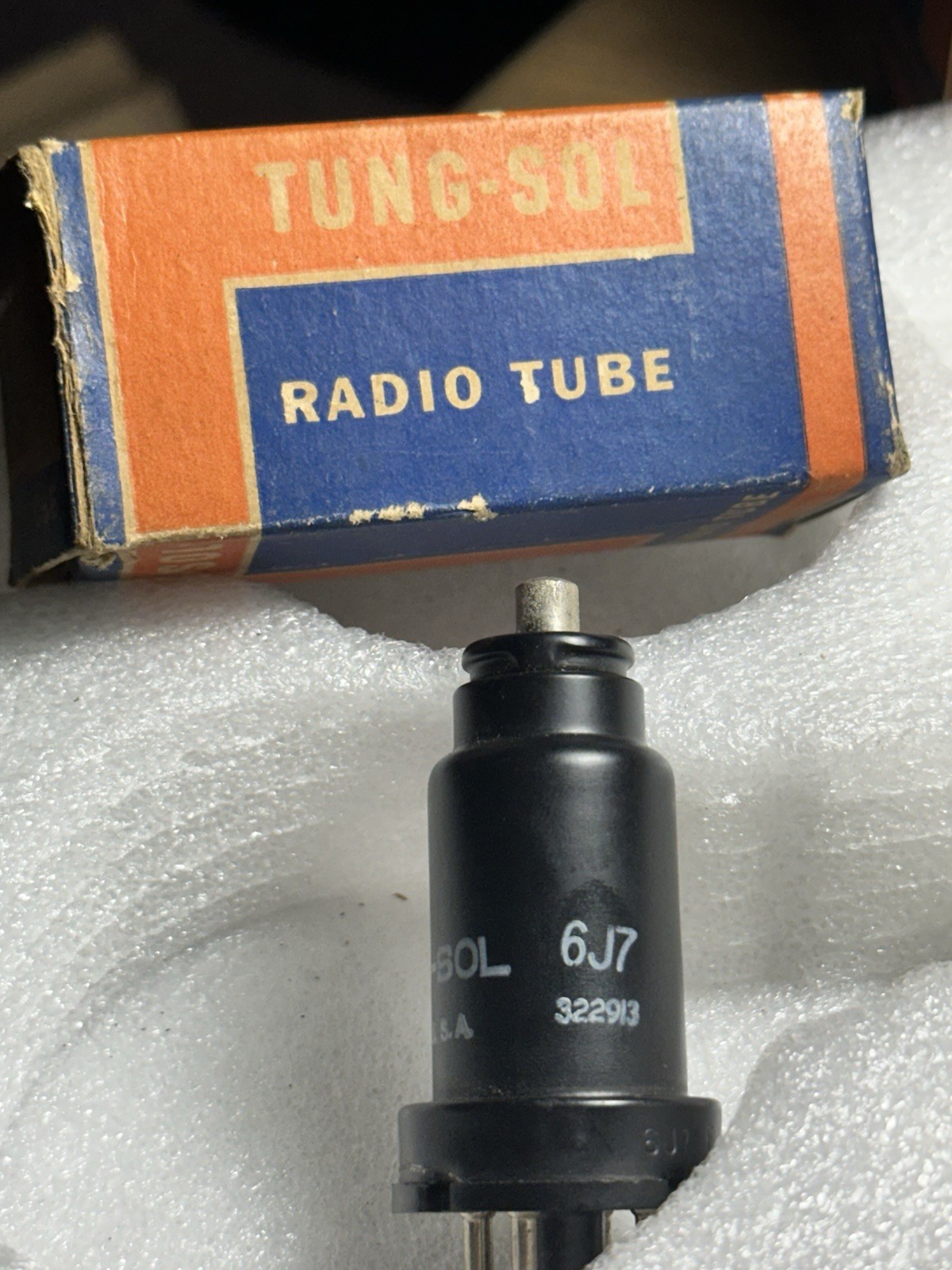 Tung-Sol 6J7/Z63 Universal RF Pentode Detector Audio Output Audio Vacuum Tube