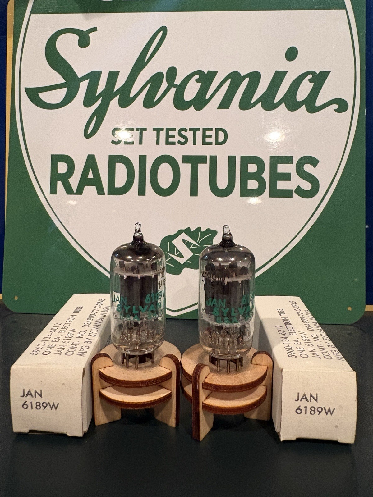 GAIN&GM MATCH PAIR 1972 SYLVANIA JAN 6189W 12AU7A Tubes TV7&MAXI TEST NOS NIB🔈