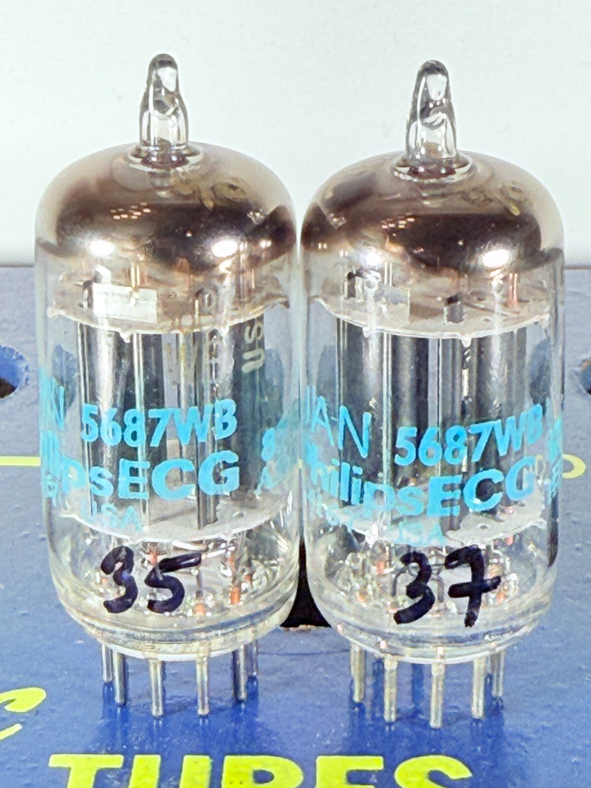 Matched Pair Philips Sylvania JAN 5687WB NOS NIB Tested Like NOS Balanced Tube