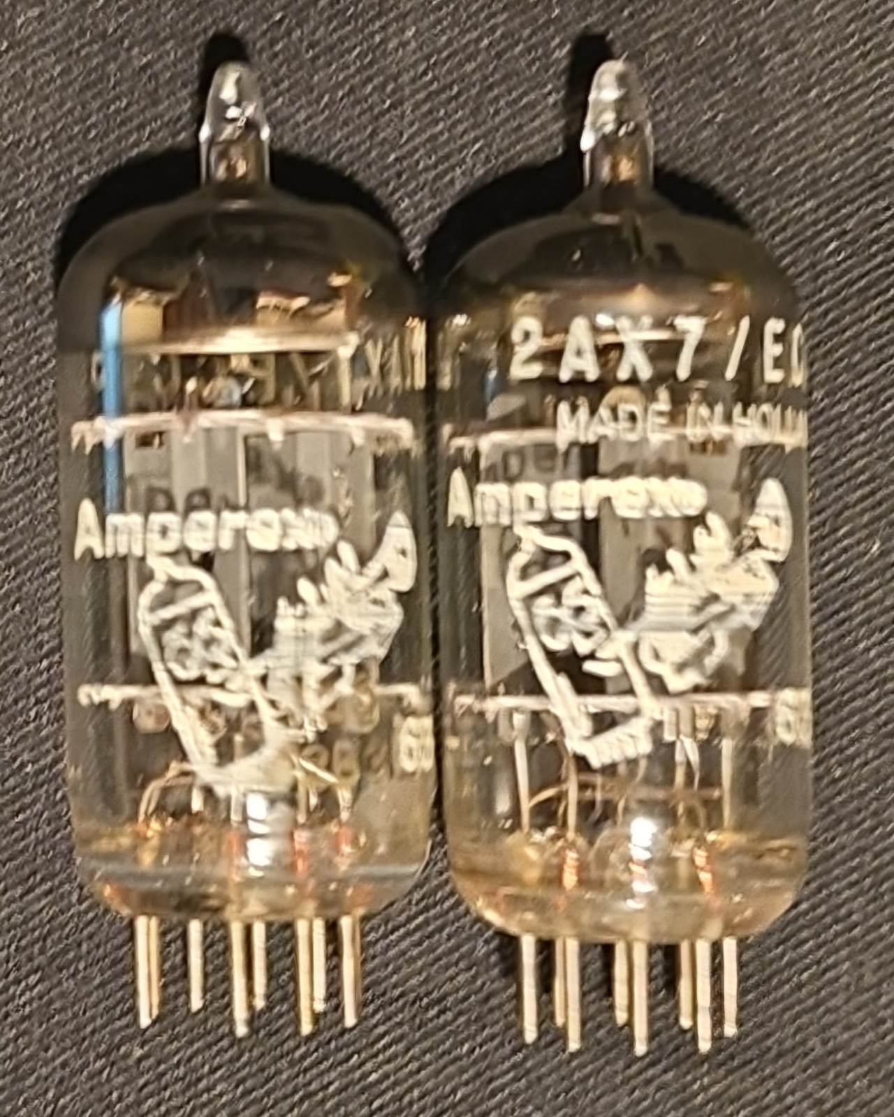 AMPEREX 12AX7 ECC83 BUGLE BOY 1963 HEERLEN HOLLAND PERFECT MATCHING SET NIB