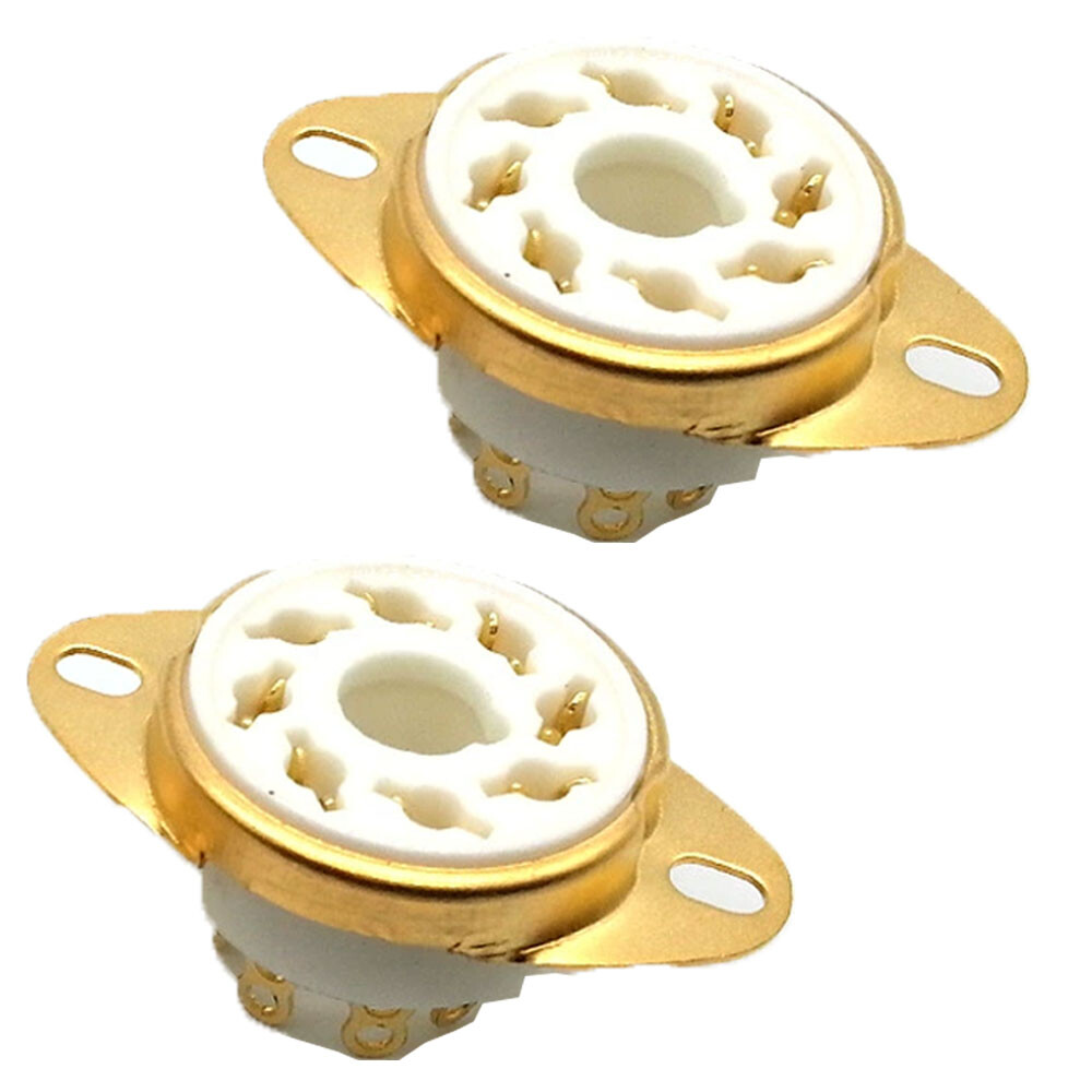 10pc 8Pin Octal Tube Socket Gold For EL34 6L6 6V6 KT66 6SN7 Bottom Chassis Mount