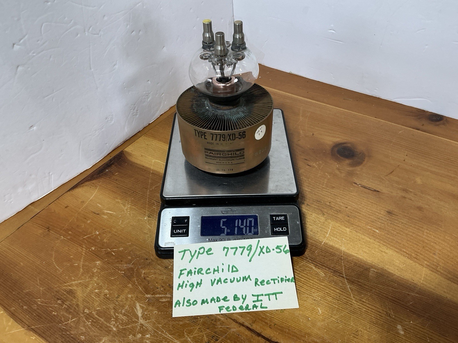 HAM RADIO 7779 XD-56 TRANSMITTING Vacuum Tube Dumont Fairchild copper fins RARE