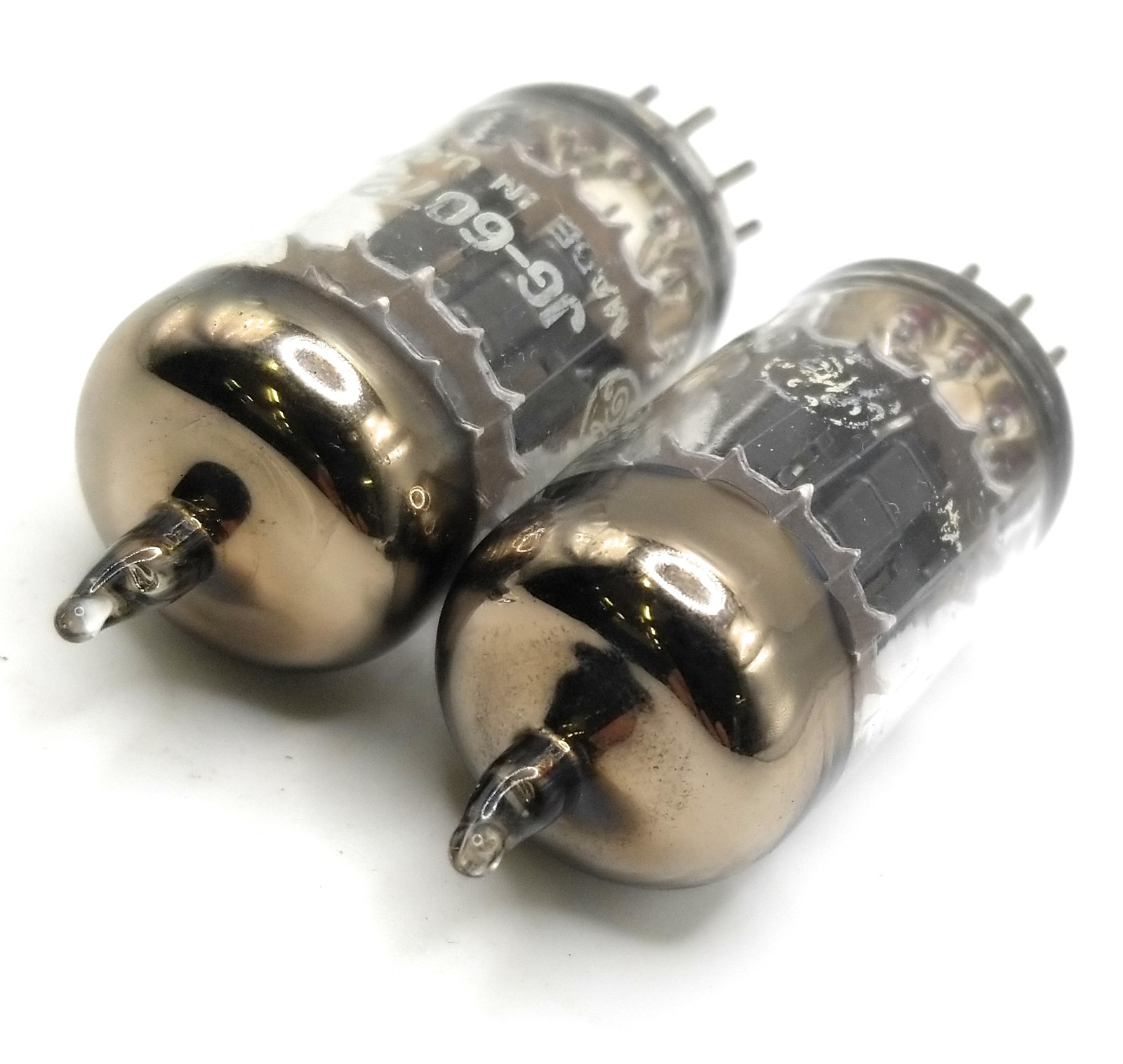 Matched Pair JG-6072 GE Vacuum Tube 12AY7 Military Grade Amplitrex TESTED