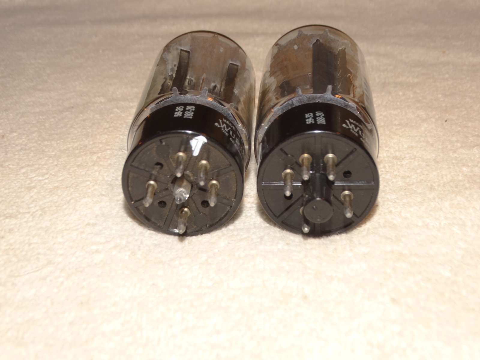 2 x 5u4gb G.E./ Wurlitzer Tubes*Black Plates *Tested Strong*#9