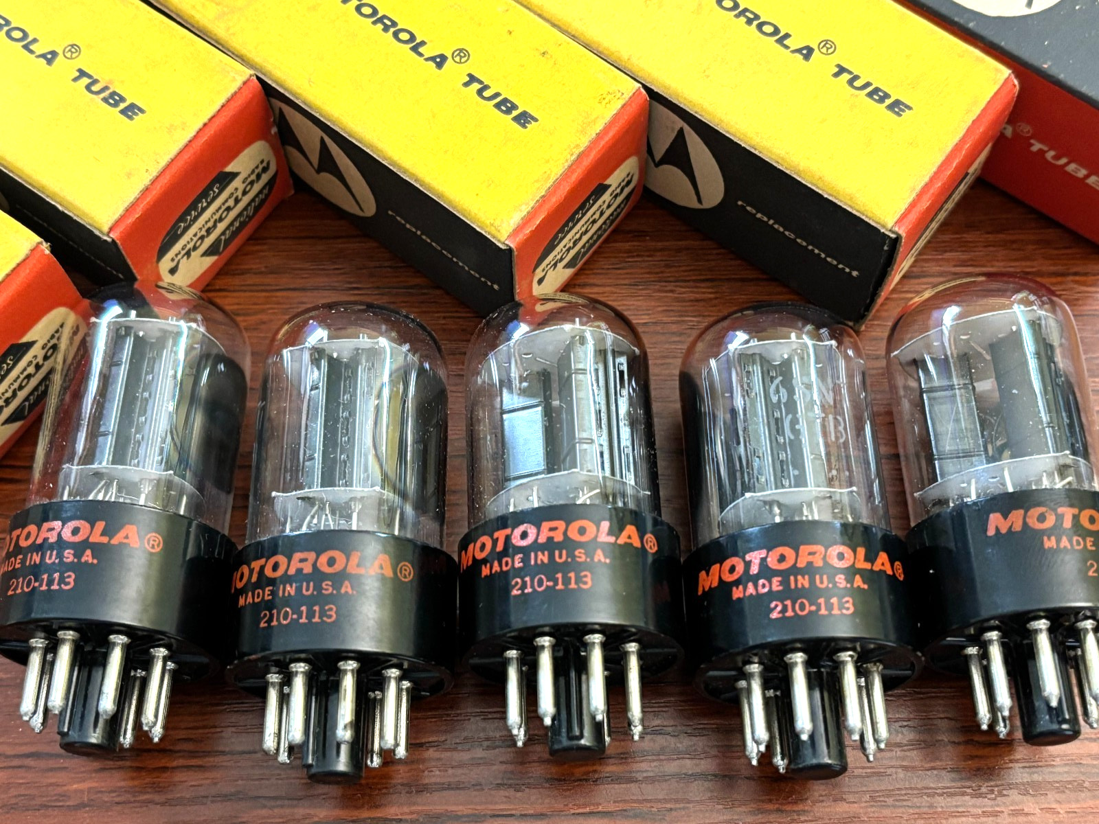 Sleeve (5) Motorola 6SNGTB Tubes Perfect NOS condition Test 100%+ Orig boxes