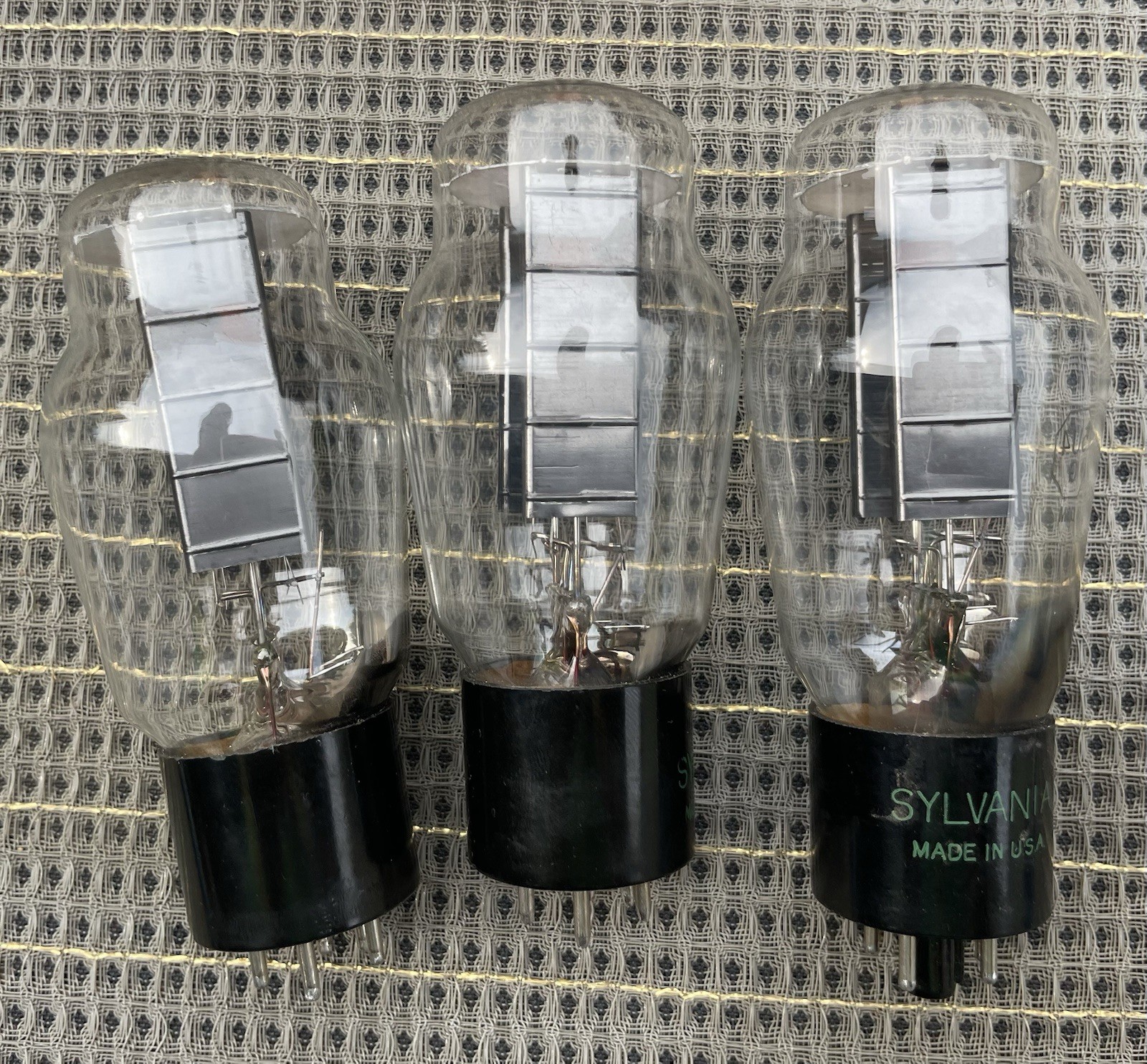 Strong Trio (3) 1953/4 Sylvania 5U4G Rectifiers Black Plate Bottom “D” Getter
