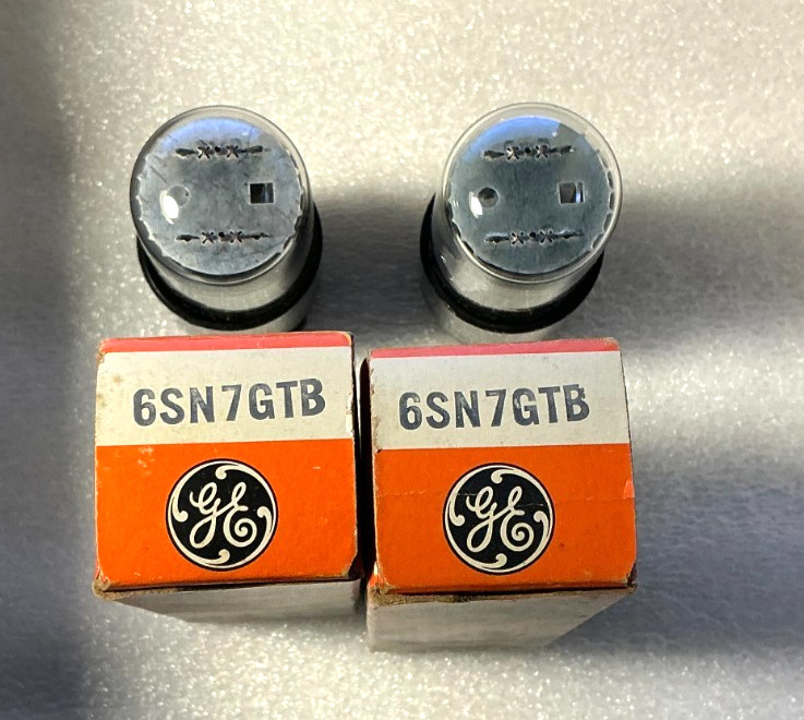 NOS Pair GE 6SN7 GTB CHROME SIDED