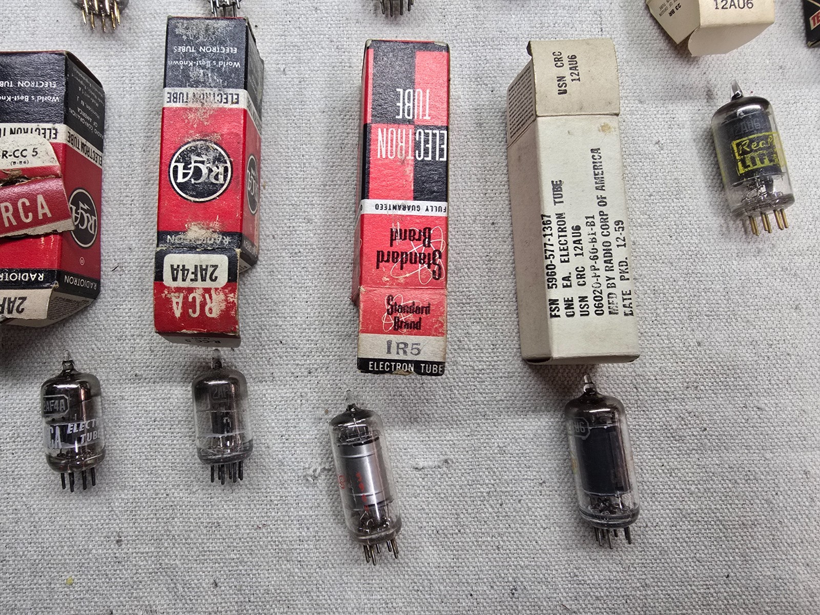 Lot of 13 Assorted Vacuum Tubes 2AF4A, 1X2B, 1R5, 6BZ6, 6AT8A, 6LN8, 12AU6, 6AS5
