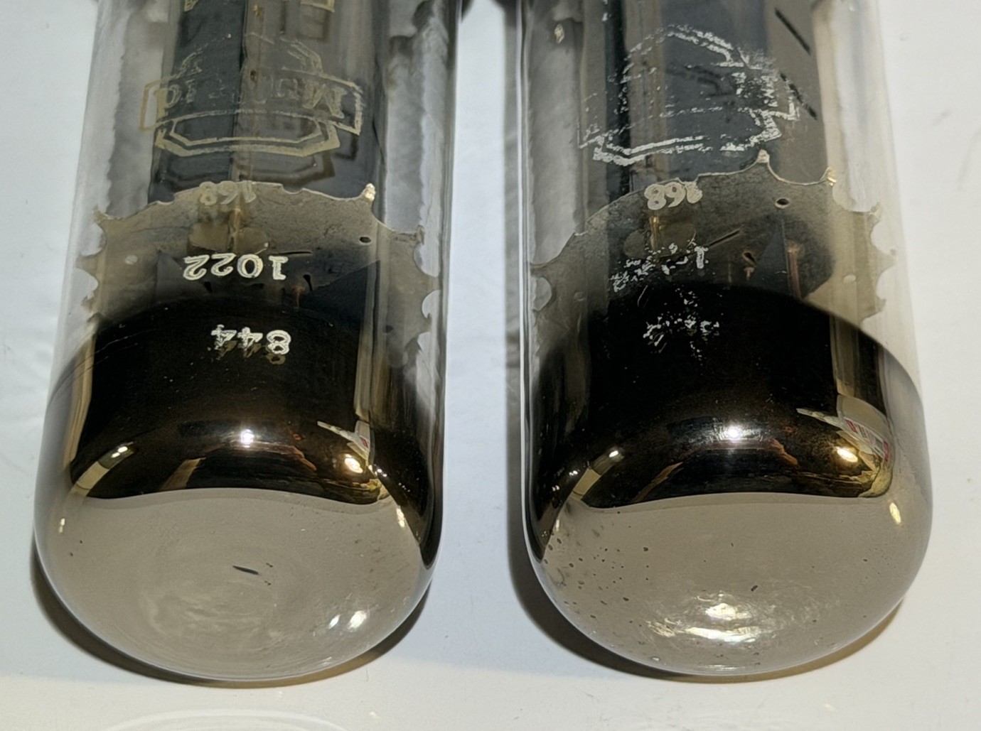 RARE 1958 1st Issue Pair Mullard xf1 EL34 Tubes TV7 Tested & All Matched Codes