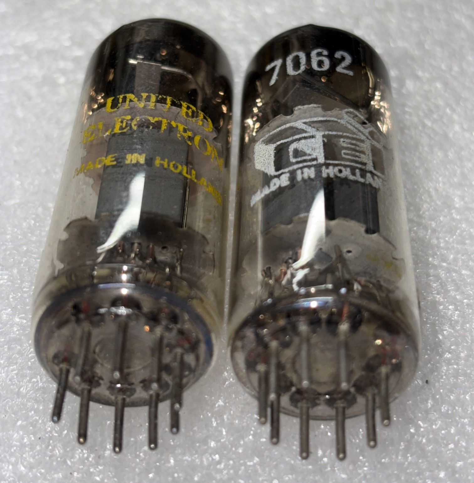 Matched Pair Amperex E180CC 7062 Foil D Getter Vacuum Tube TV7 Tested Strong #2