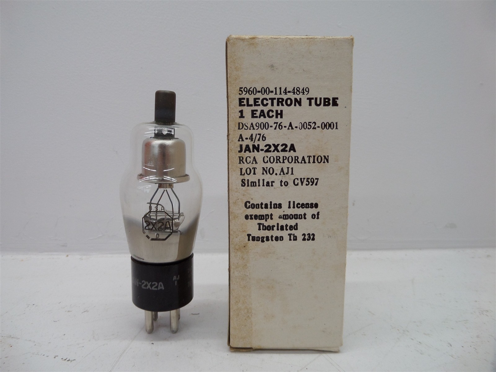 Lot Of 3 RCA JAN-2X2A Electron Tubes