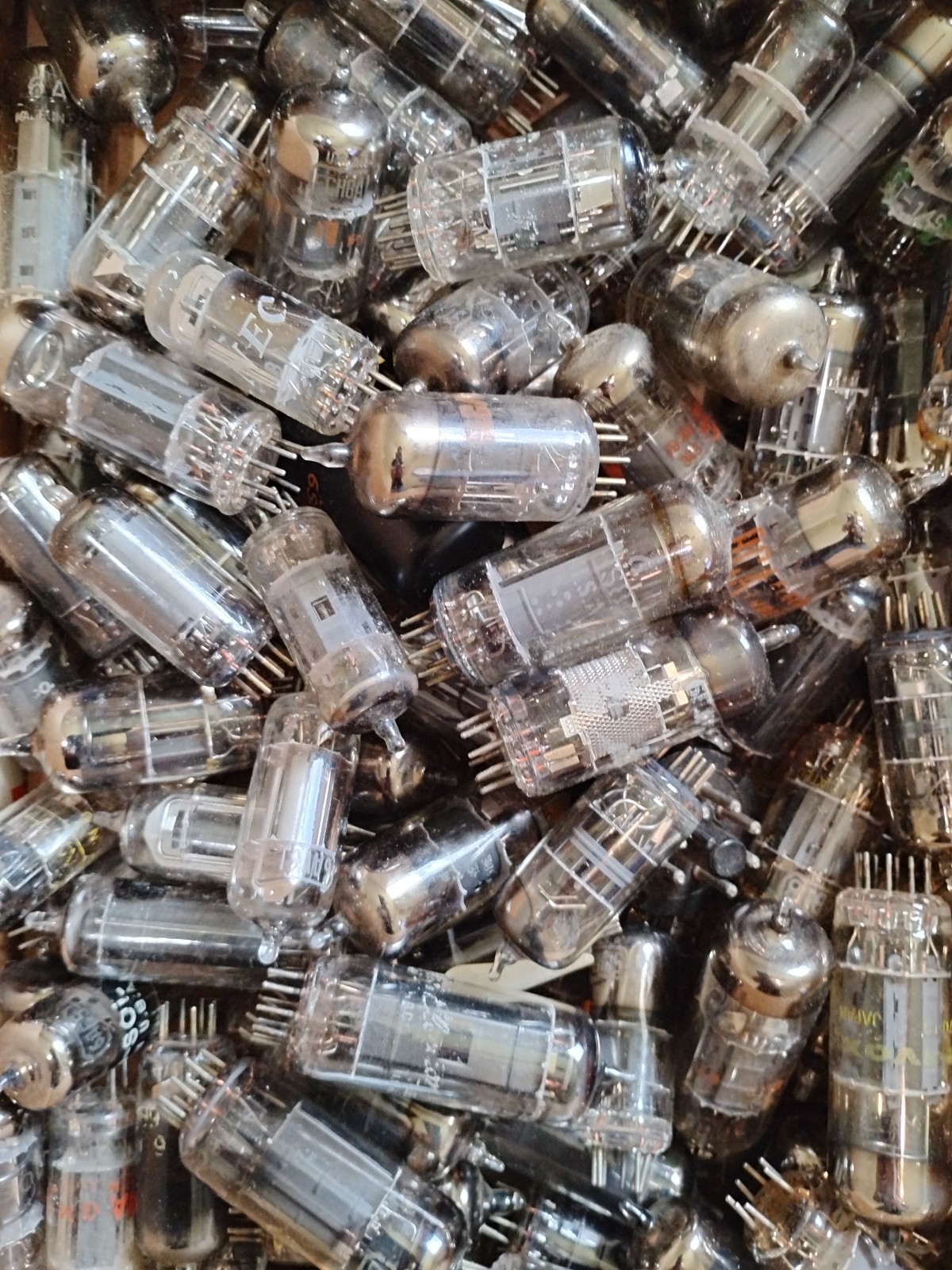 Lot 20 Untested Vacuum Tubes Mixed Variety Brands AS-IS Repair Parts Crafts