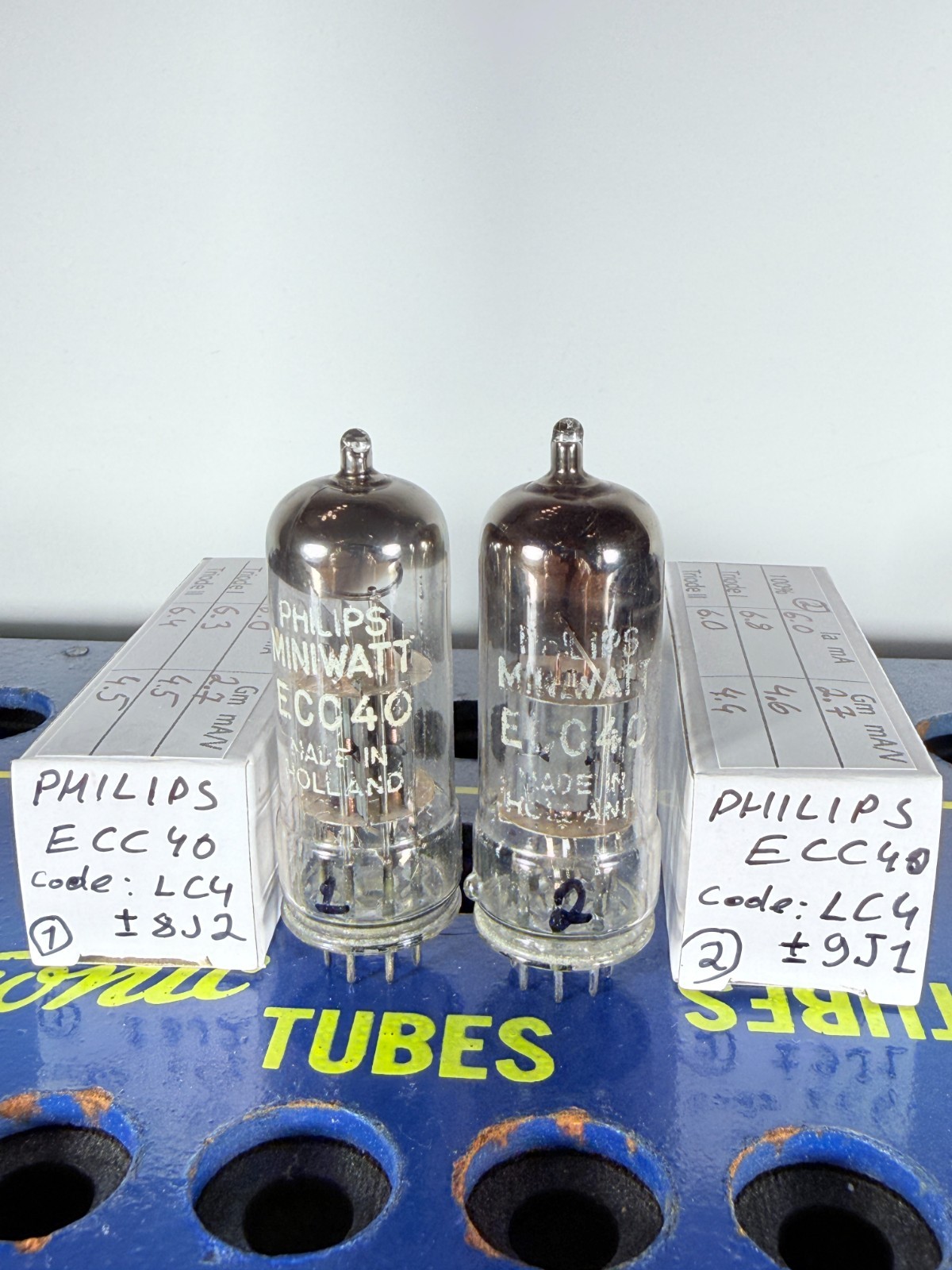 Matched Pair Philips Miniwatt ECC40 France Radiotechnique Tested Like NOS Tube