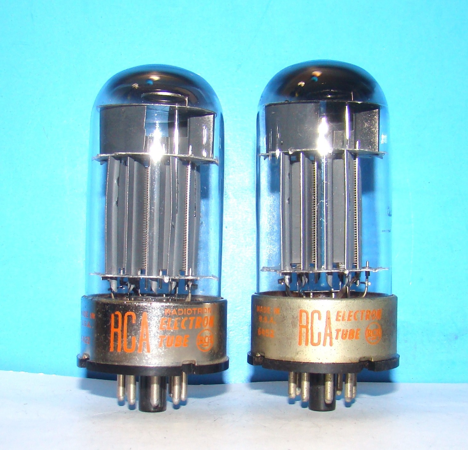 No 6080 2 RCA radio audio amplifier vintage vacuum 2 tubes valves tested 6AS7
