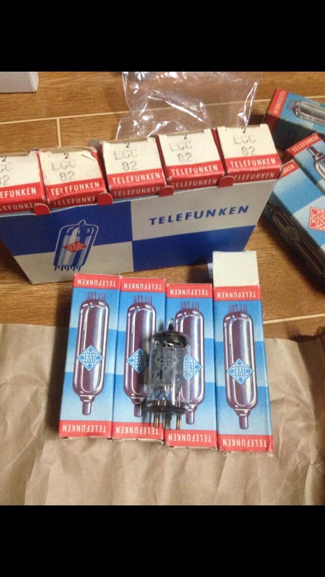 Telefunken 12au7/ecc82 NOS NIB Smooth Plates, Copper Rods, One Pair Price