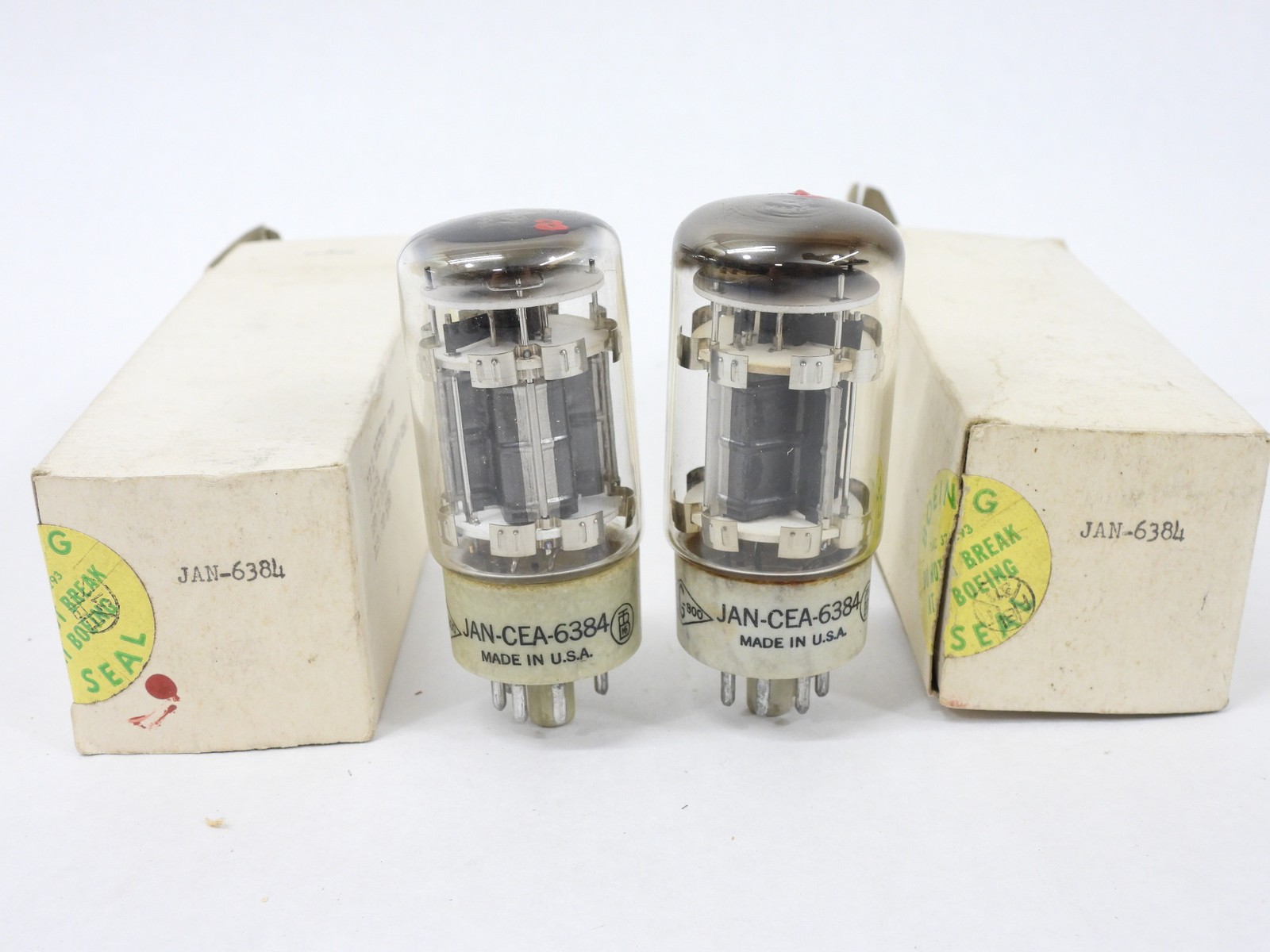 Bendix JAN CEA 6384 Vintage 1960 NOS Select Audio Tube Pair (nicely matched)