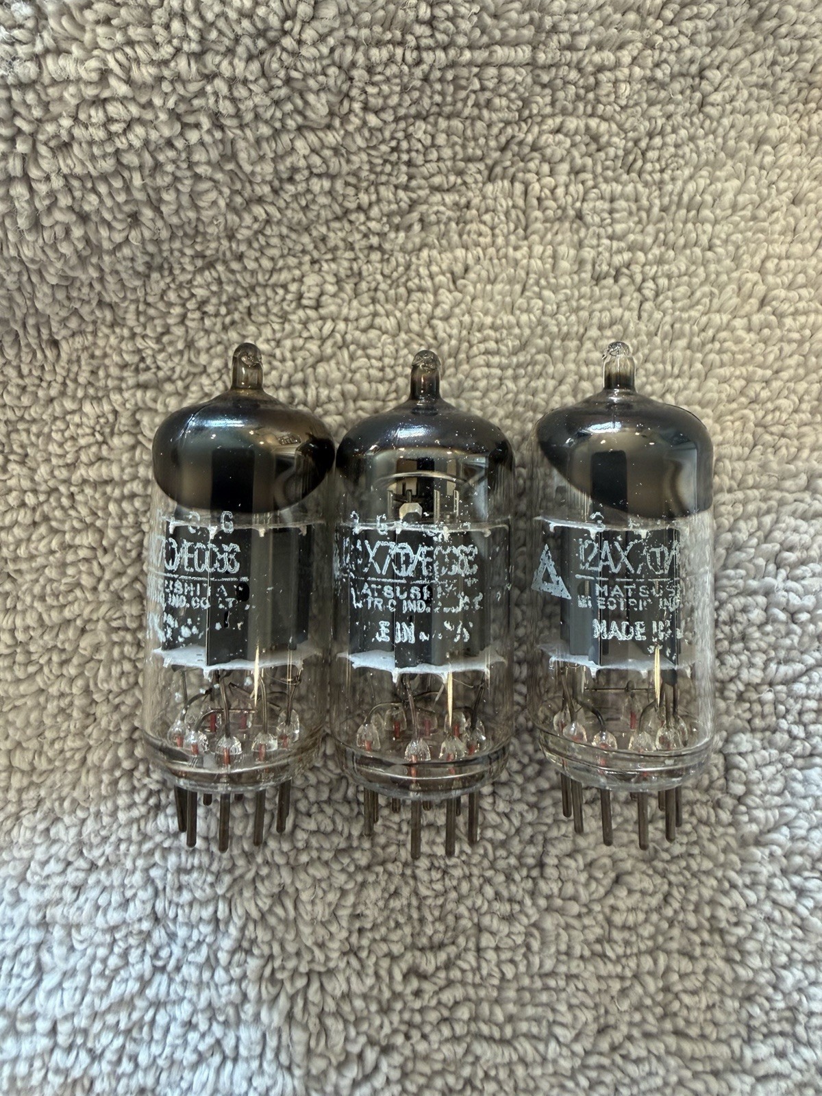 Matsushita 12AX7 ECC83 Trio (3) Japan Vintage Preamp Tubes Pulled Working